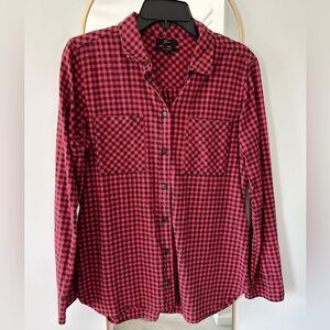 J. Crew Red and Black plaid flannel shirt size 8